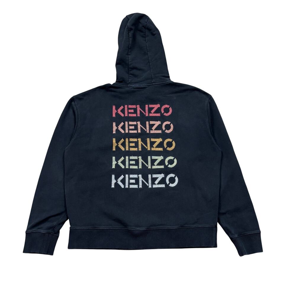 Kenzo Embroidered Spellout Rainbow Logo Oversized Hoodie Men's Medium